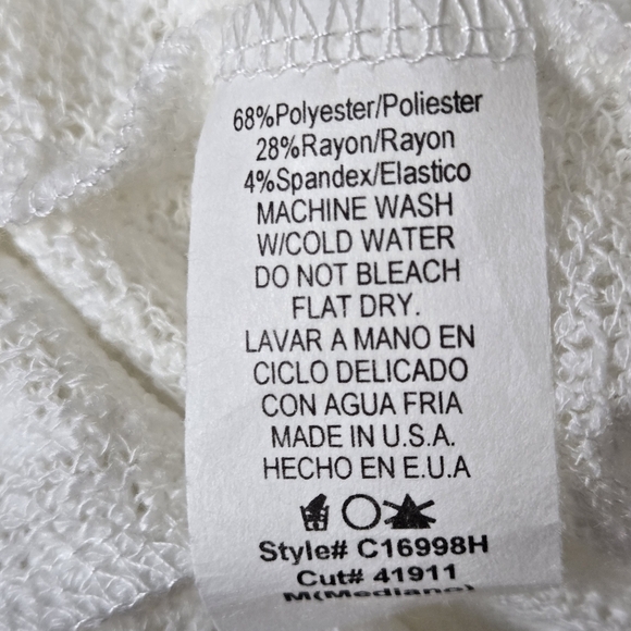 Stitch + Feather Tie Front Cardigan Balloon Sleeves Gauzy Layering Boho Sweater - Picture 9 of 12